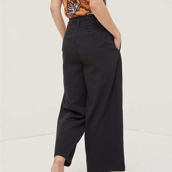NWT Fat Face Exmouth Mina Tencel Black Belted Crop Pants Sz 2 - Picture 4 of 10